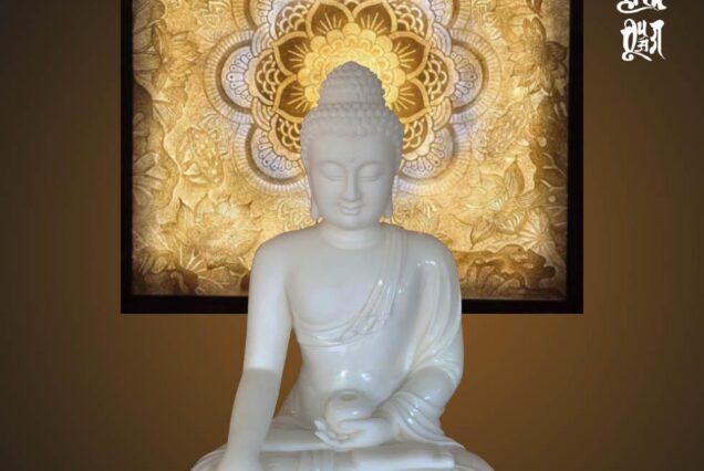Natural White Jade Gautama Buddha Statue